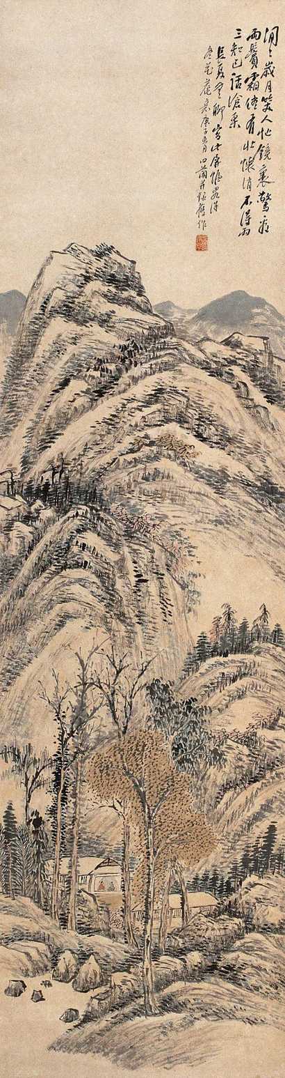 金心兰 1900年作 山林闲话图 立轴